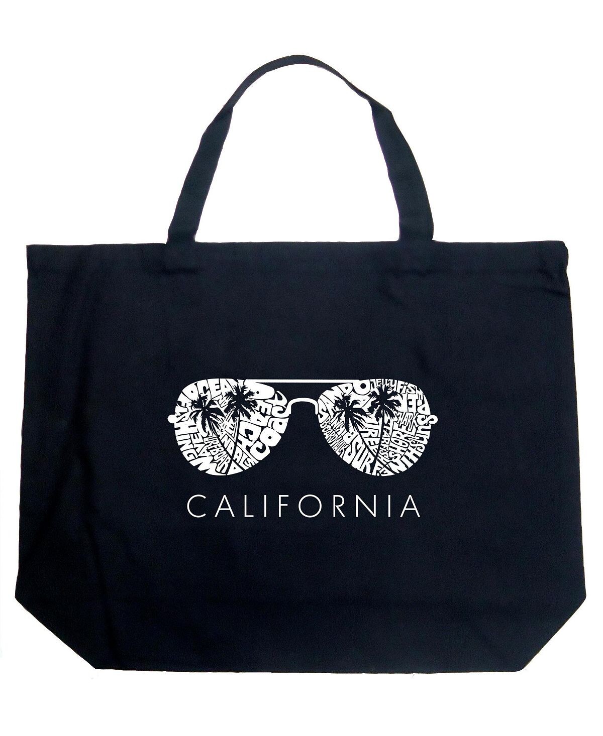 

California Shades — большая сумка-тоут Word Art LA Pop Art, черный