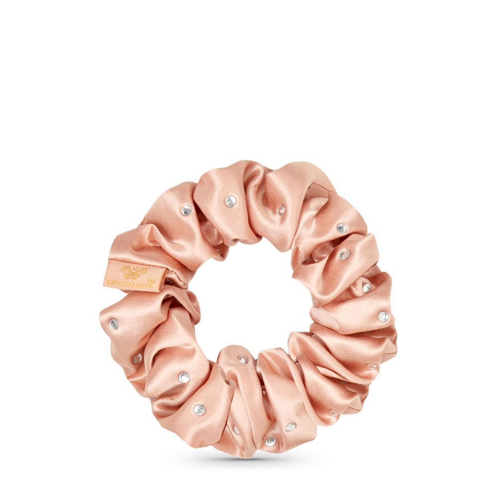 Шелковый ободок для волос со стразами - розовое золото Crystallove Crystalized, 1 шт. резинка для волос с жемчужинами и кристаллами для девочек модная эластичная резинка в корейском стиле со звездами аксессуары для волос