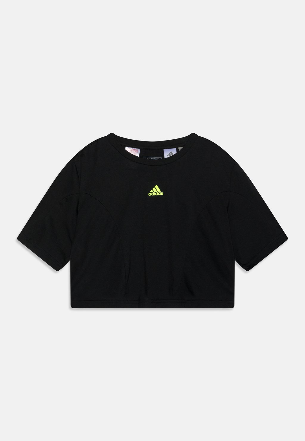 

Футболка с принтом Crop adidas Sportswear, цвет black/lucid lemon