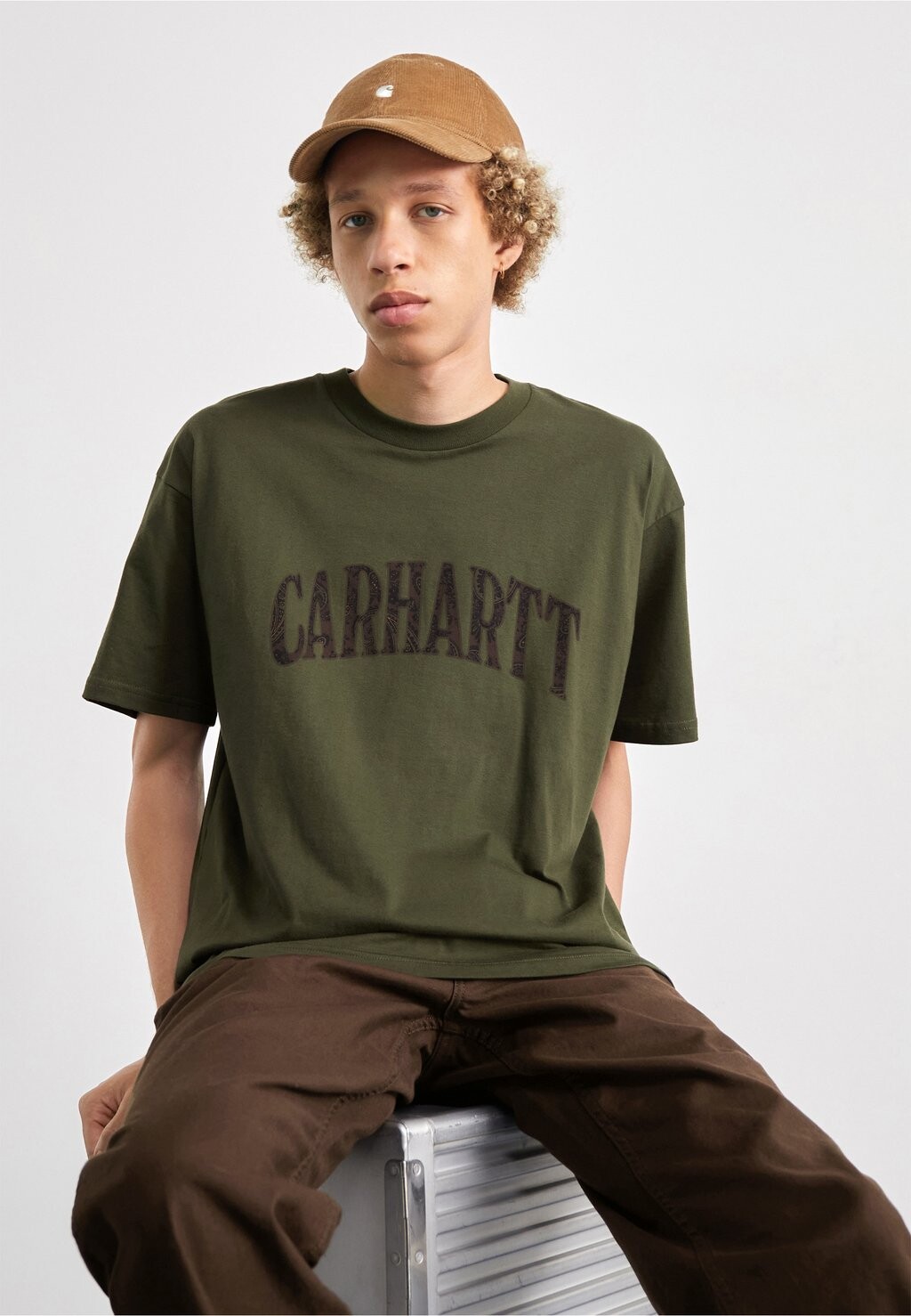

Футболка с принтом Paisley Script Carhartt WIP, цвет plant