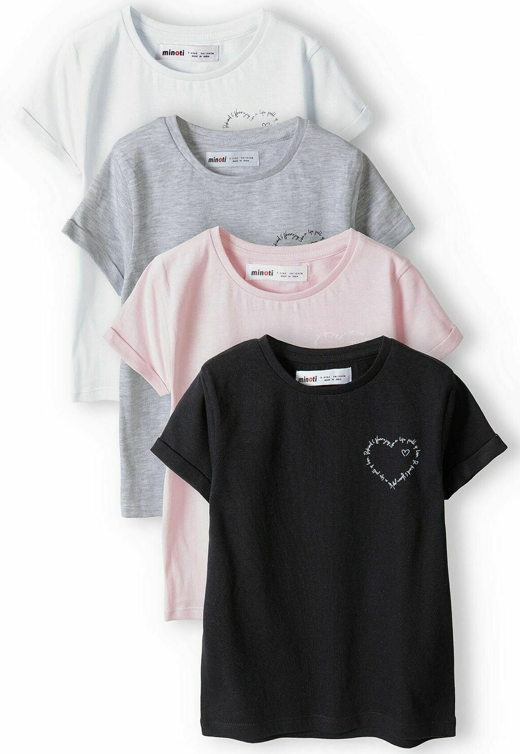 

Футболка с принтом 4 Пакета MINOTI, цвет white black grey pink