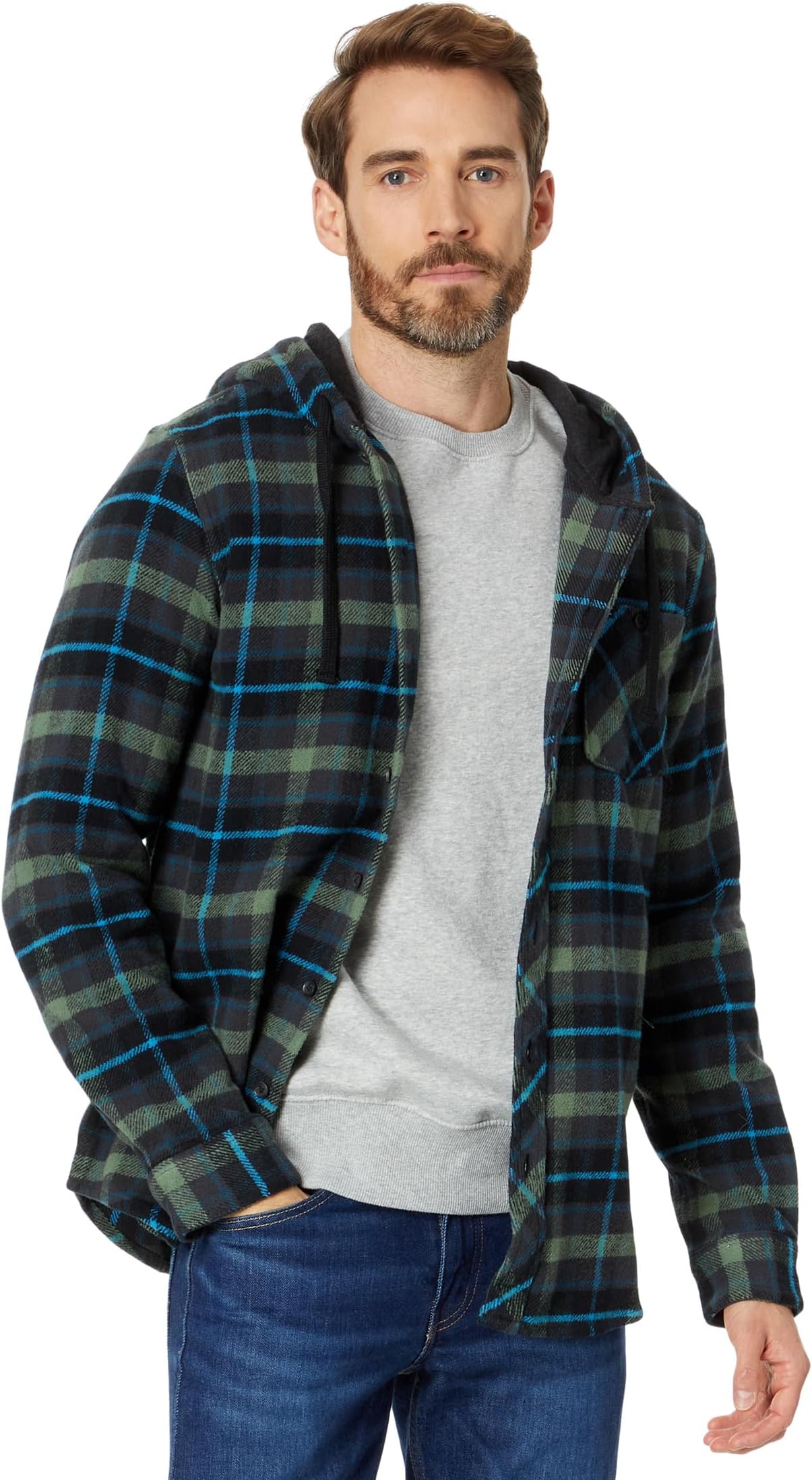 Толстовка Clayton Hooded Flannel Shirt O'Neill, цвет Graphite 1