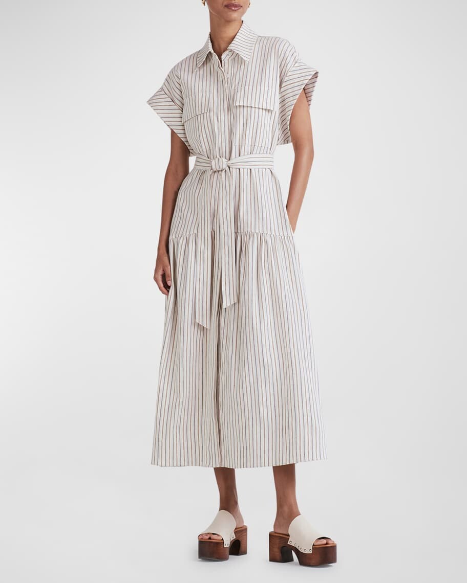 

Платье макси в полоску Laurel с поясом Derek Lam 10 Crosby