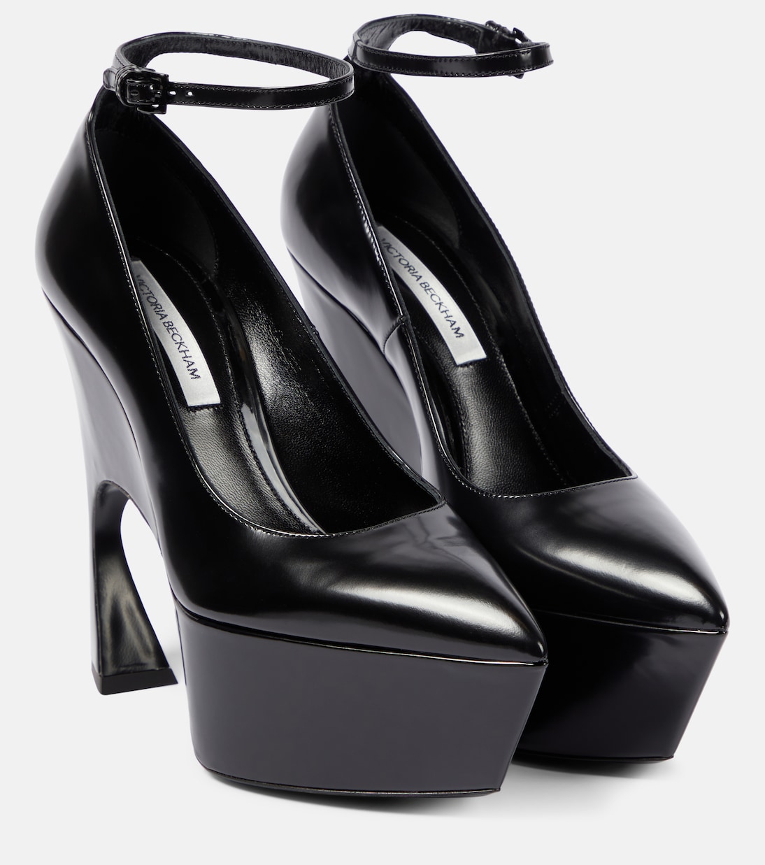 цена Кожаные туфли на платформе Victoria Beckham, черный