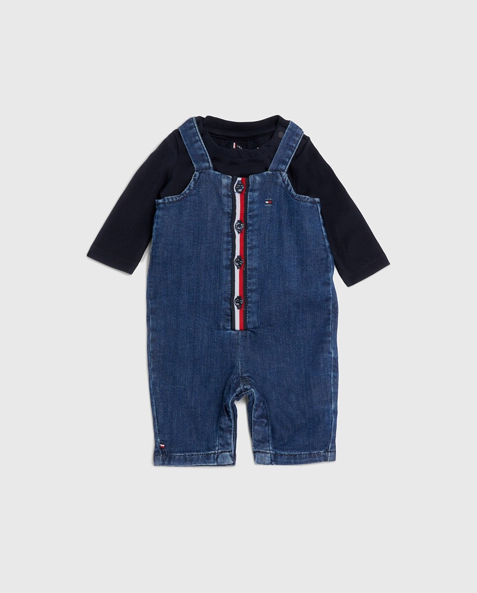 

Комплект комбинезона для мальчика с футболкой с длинными рукавами Tommy Hilfiger, темно-синий