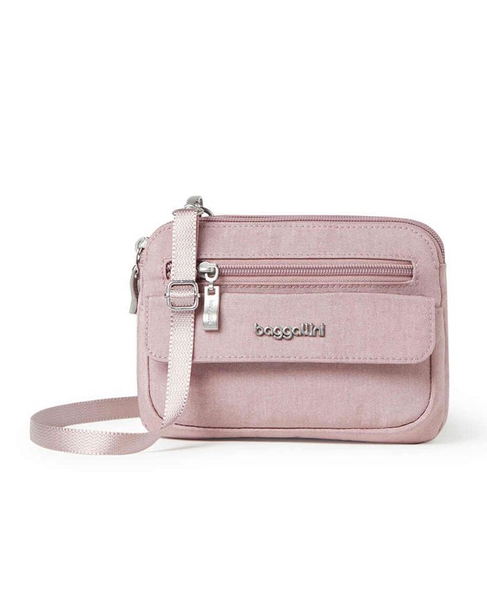 Женская современная универсальная сумка через плечо Baggallini, розовый чехол для телефона с радиочастотной идентификацией
