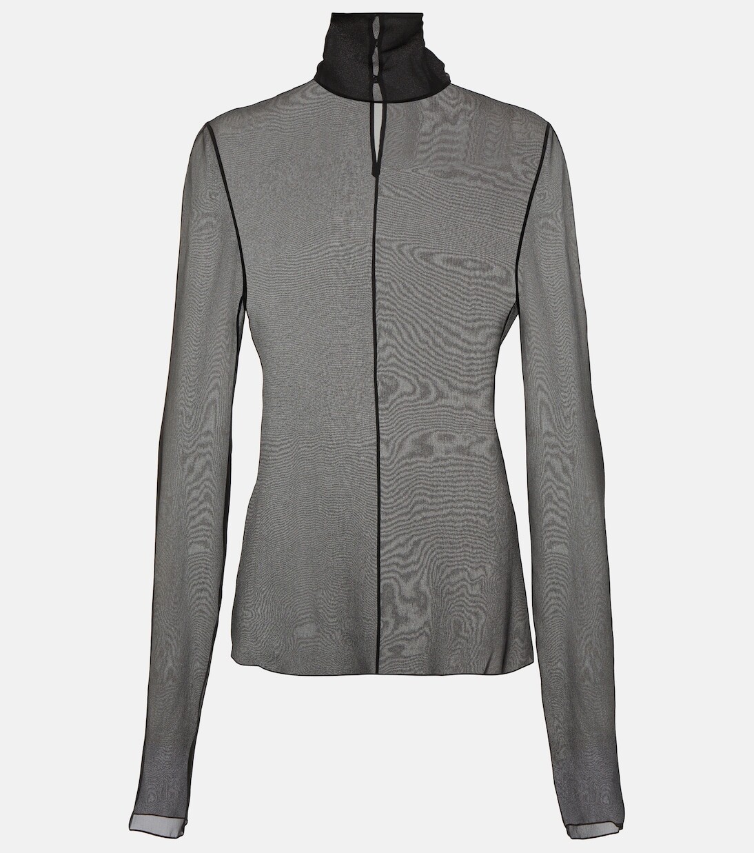 

Прозрачный шелковый топ Saint Laurent, черный