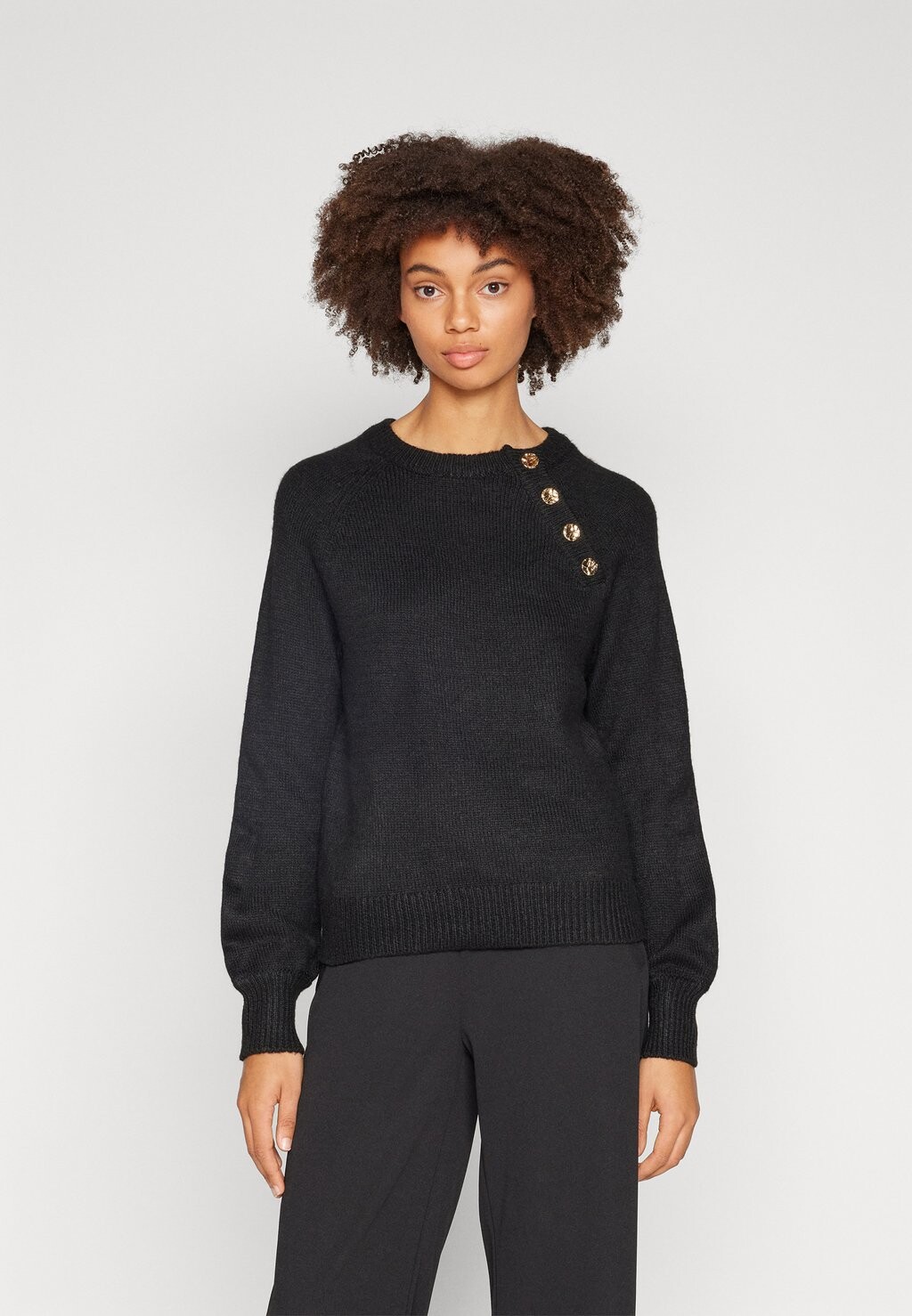 

Свитшот ONLY ONLEMMA BUTTON O NECK, черный