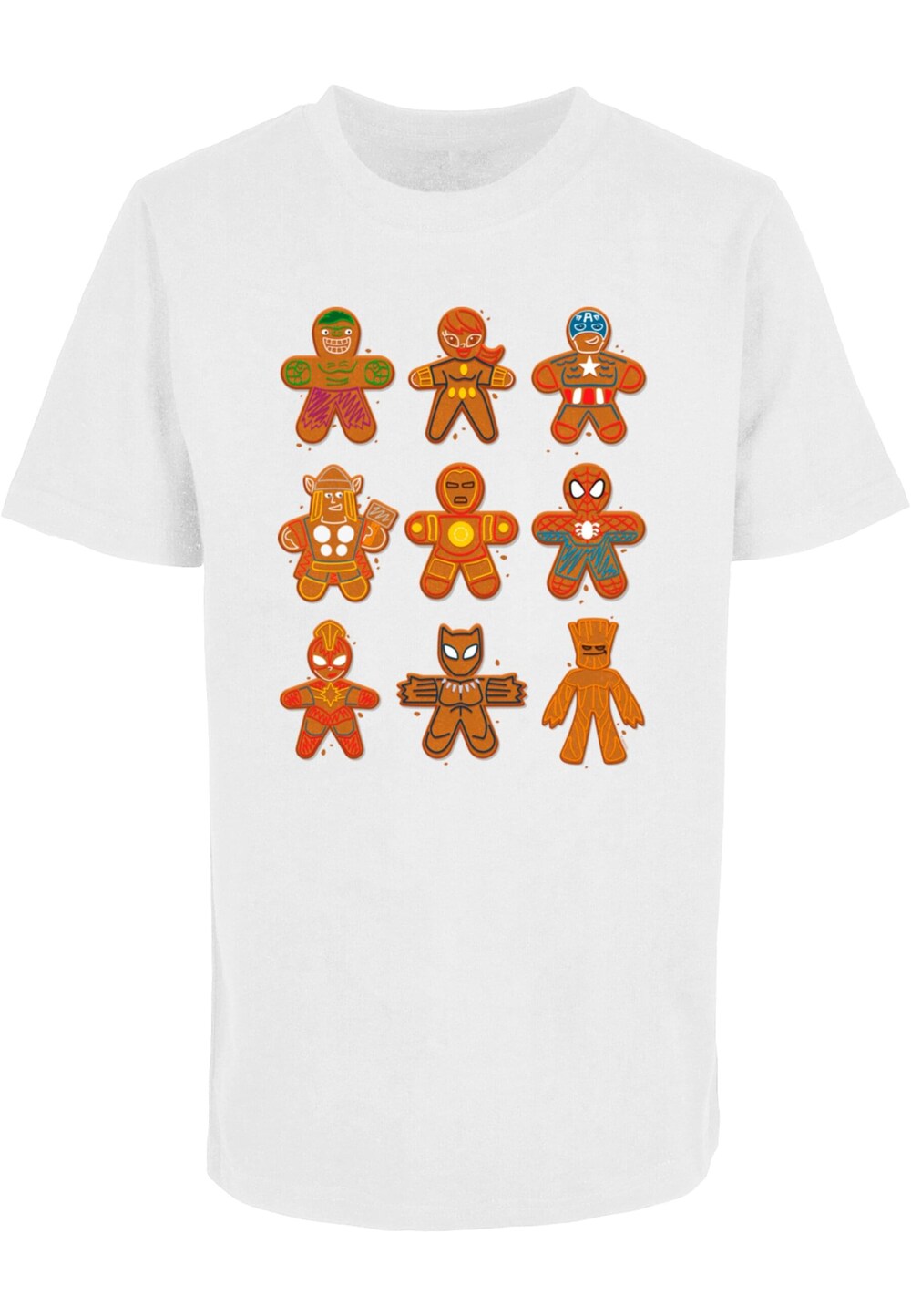 Футболка ABSOLUTE CULT Kids Marvel Universe - Christmas Gingerbread Avengers, белый