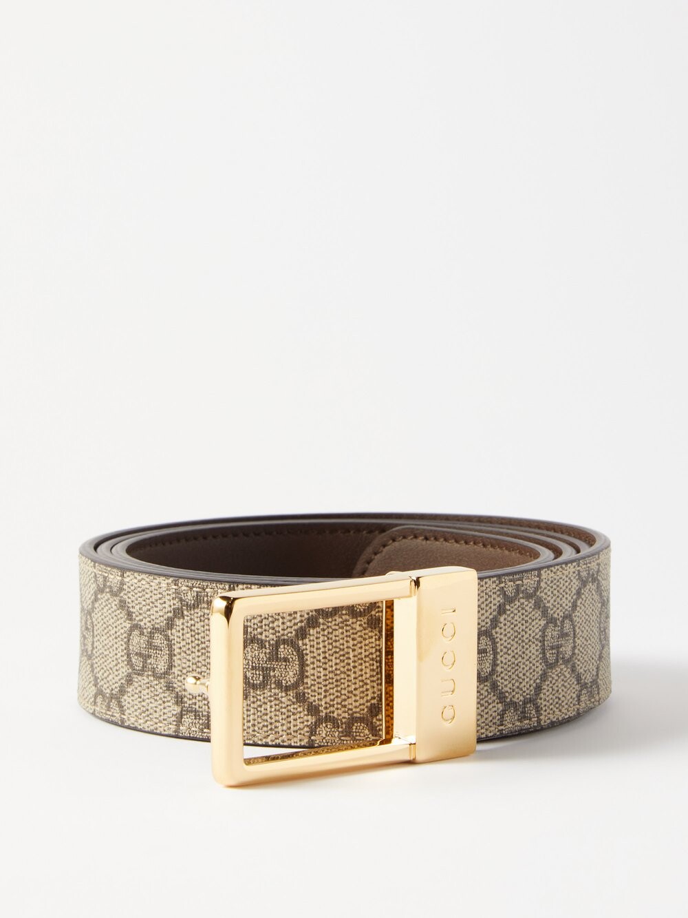 

Ремень с логотипом gg supreme Gucci, бежевый