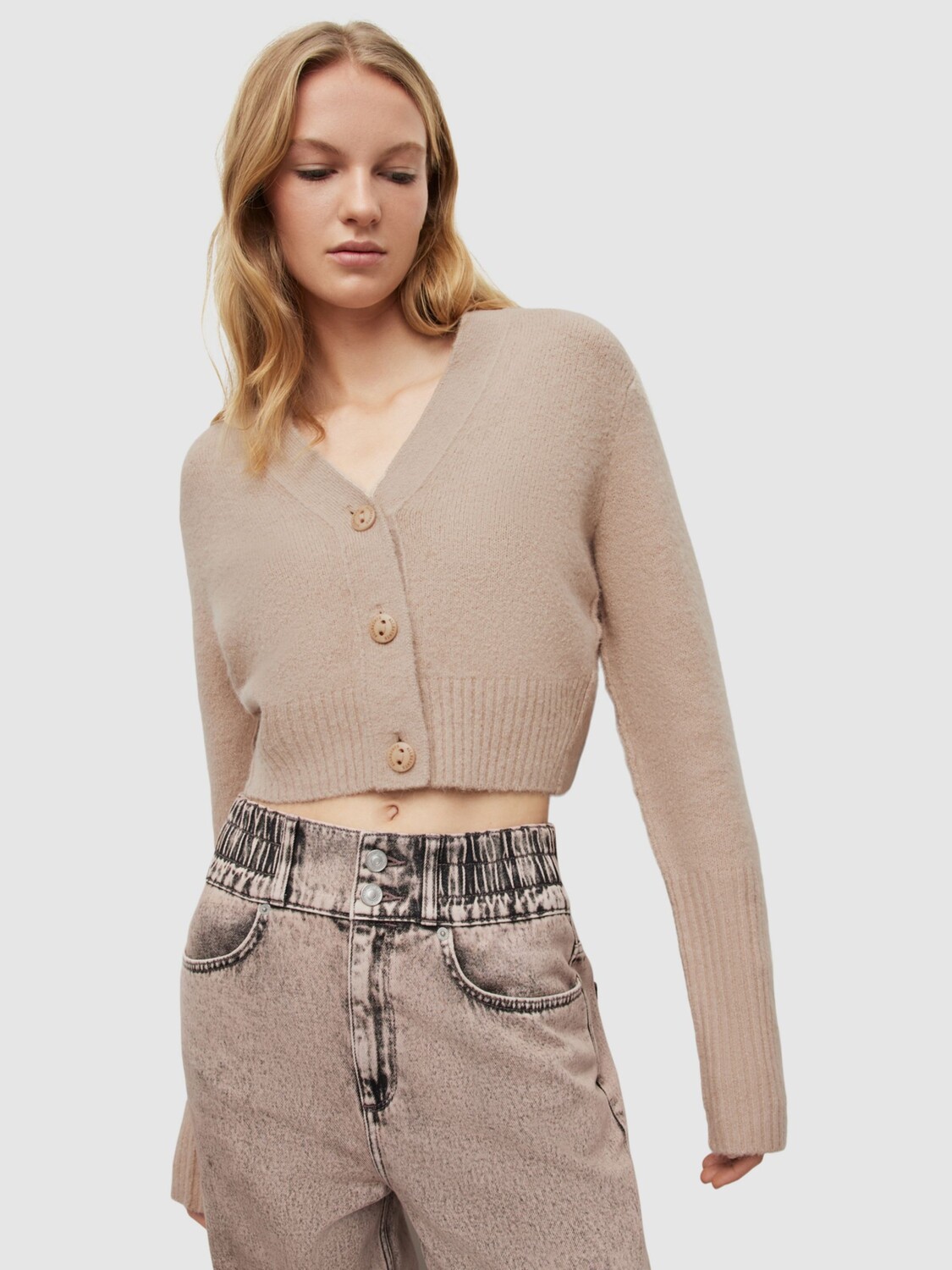 

Кардиган AllSaints Wick из смеси альпаки, Sienna Stone
