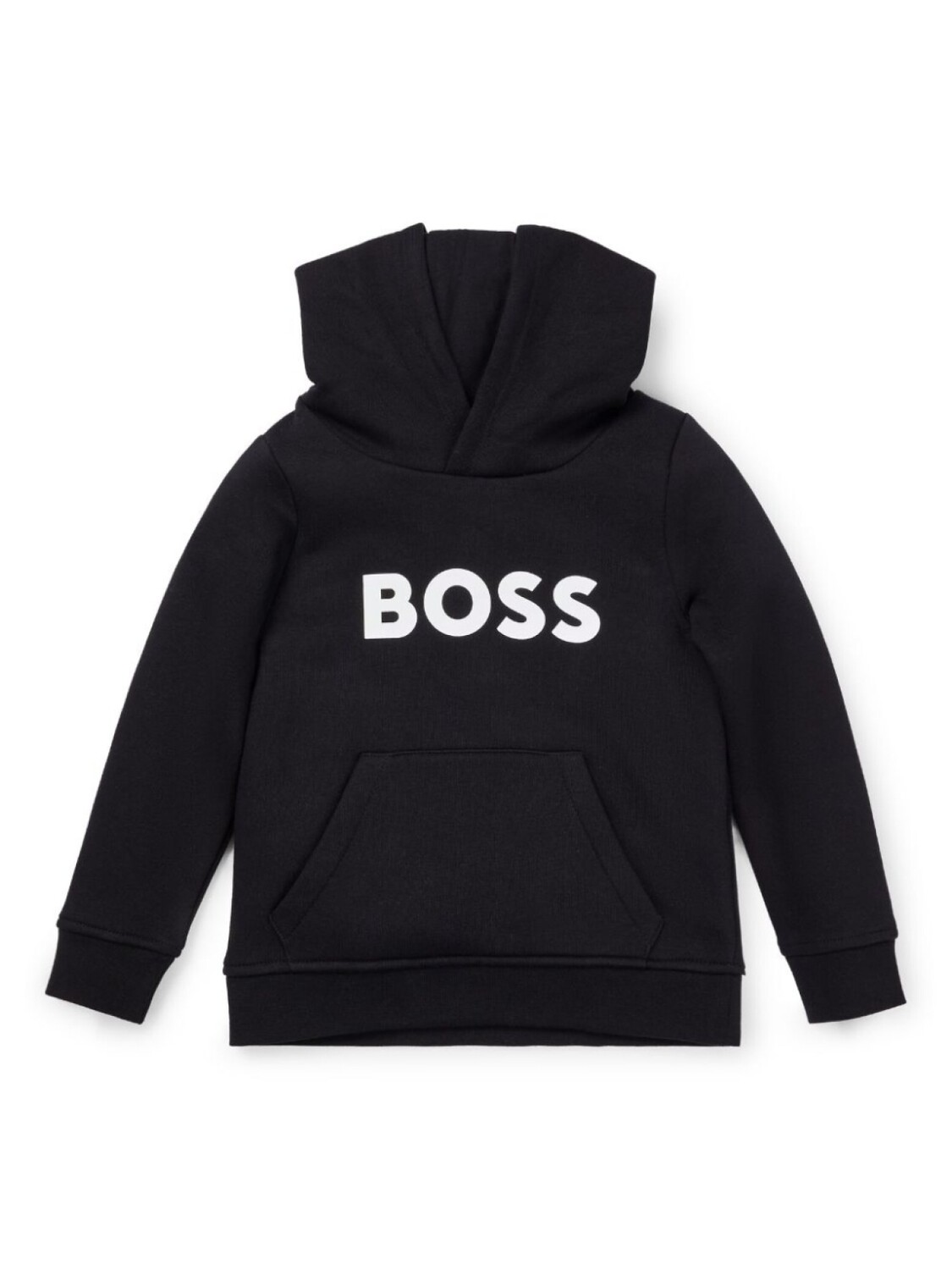 

BOSS Kidswear logo-print cotton-blend hoodie, черный
