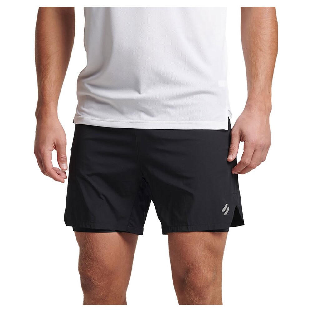 

Шорты Superdry Run Premium Layered, черный
