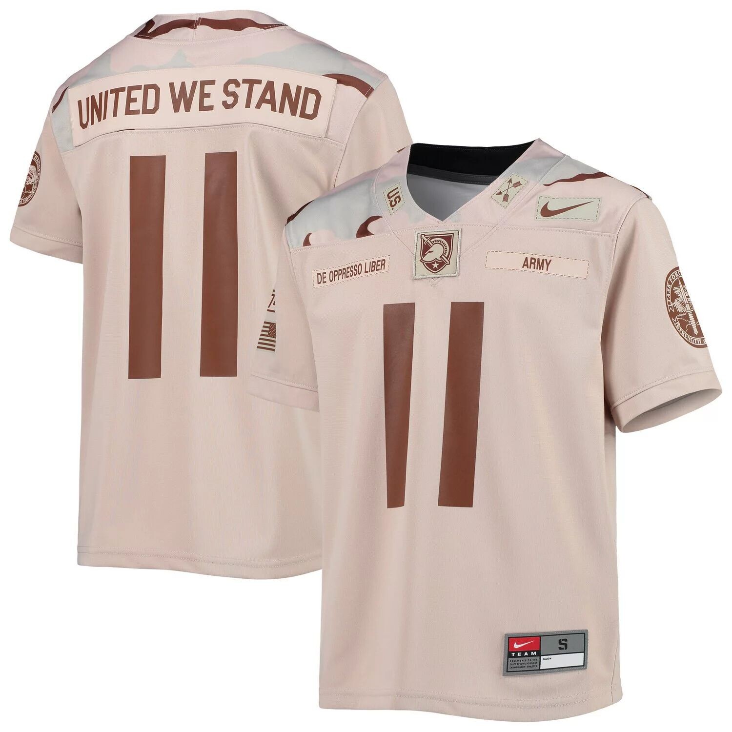 

Молодежная футбольная майка Nike # 11 Tan Army Black Knights Untouchable Nike