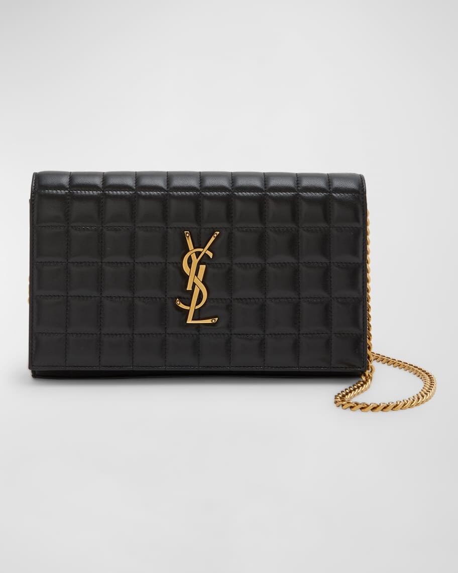 

Кошелек Cassandra из стеганой кожи ягненка на цепочке Saint Laurent
