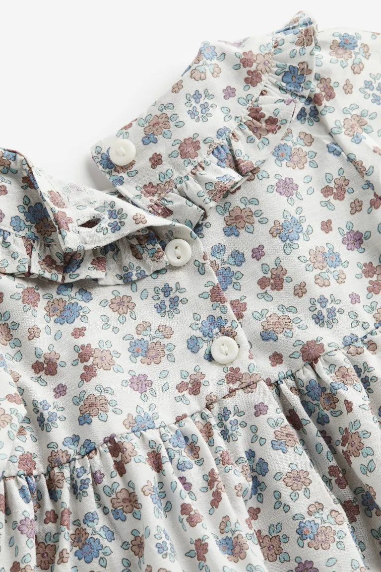 

Хлопковое платье с воротником H&M, белый