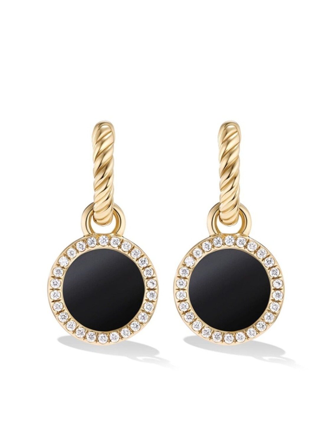 

Серьги-подвески Petite DY Elements из желтого золота с бриллиантами и ониксами David Yurman, золотой