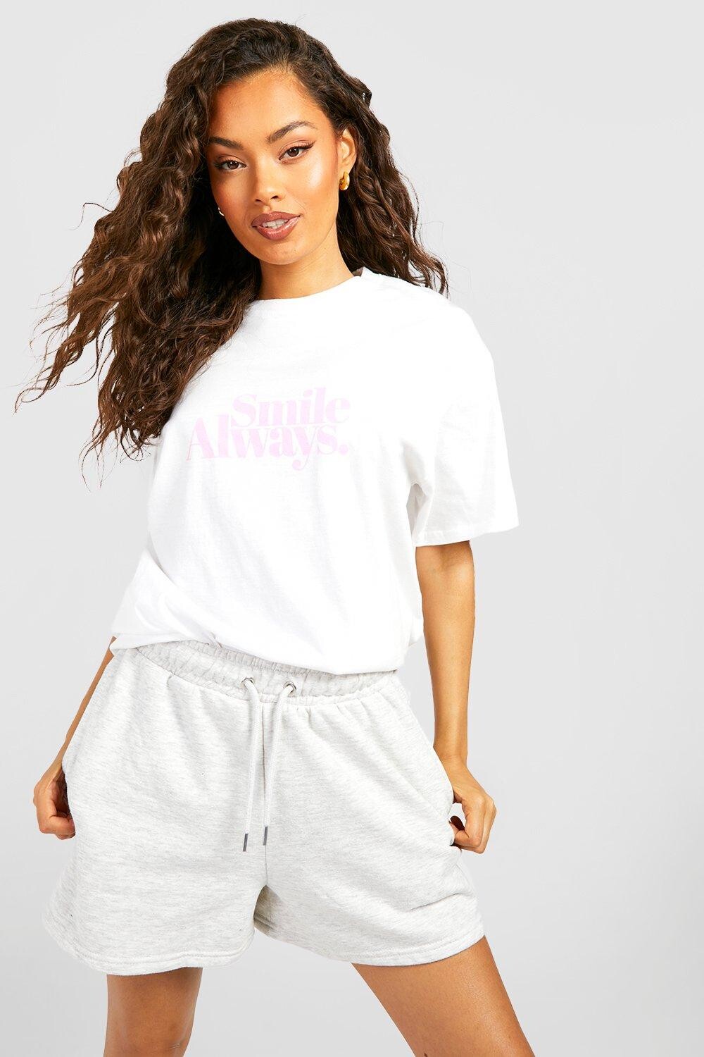 

Футболка улыбайся всегда Boohoo, белый
