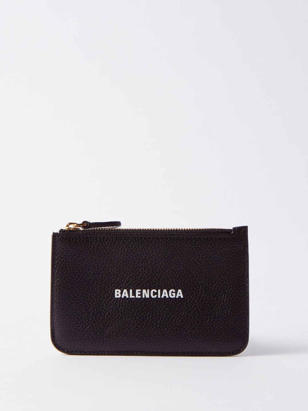 

Кожаный картхолдер на молнии с логотипом cash Balenciaga, черный