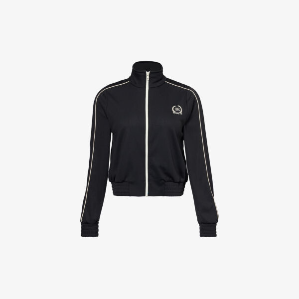 

Тканая куртка в стиле кантри-гольф с полосатой отделкой Sporty & Rich, черный