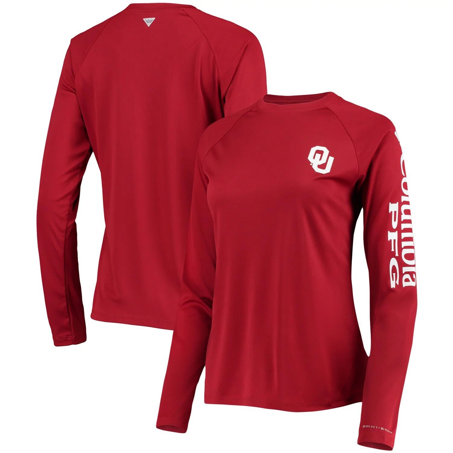 

Женская футболка Columbia Crimson Oklahoma owners PFG Tidal с длинным рукавом