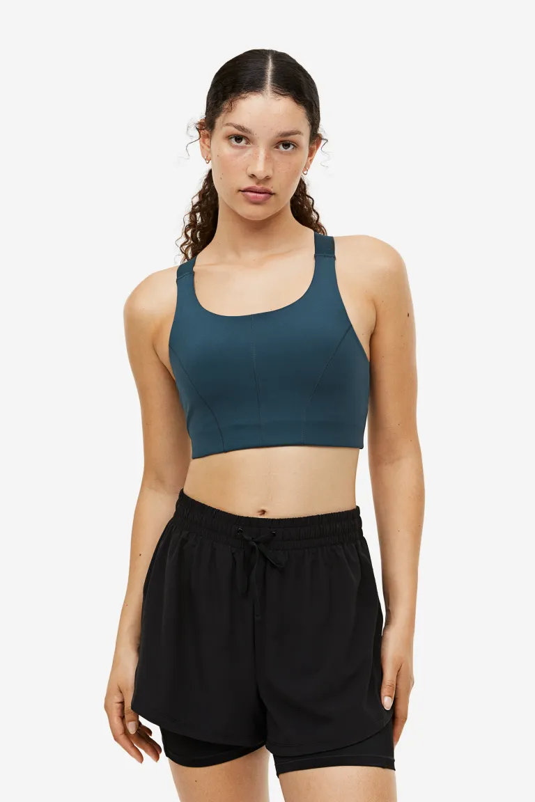 

Спортивный бюстгальтер drymove high support H&M, зеленый