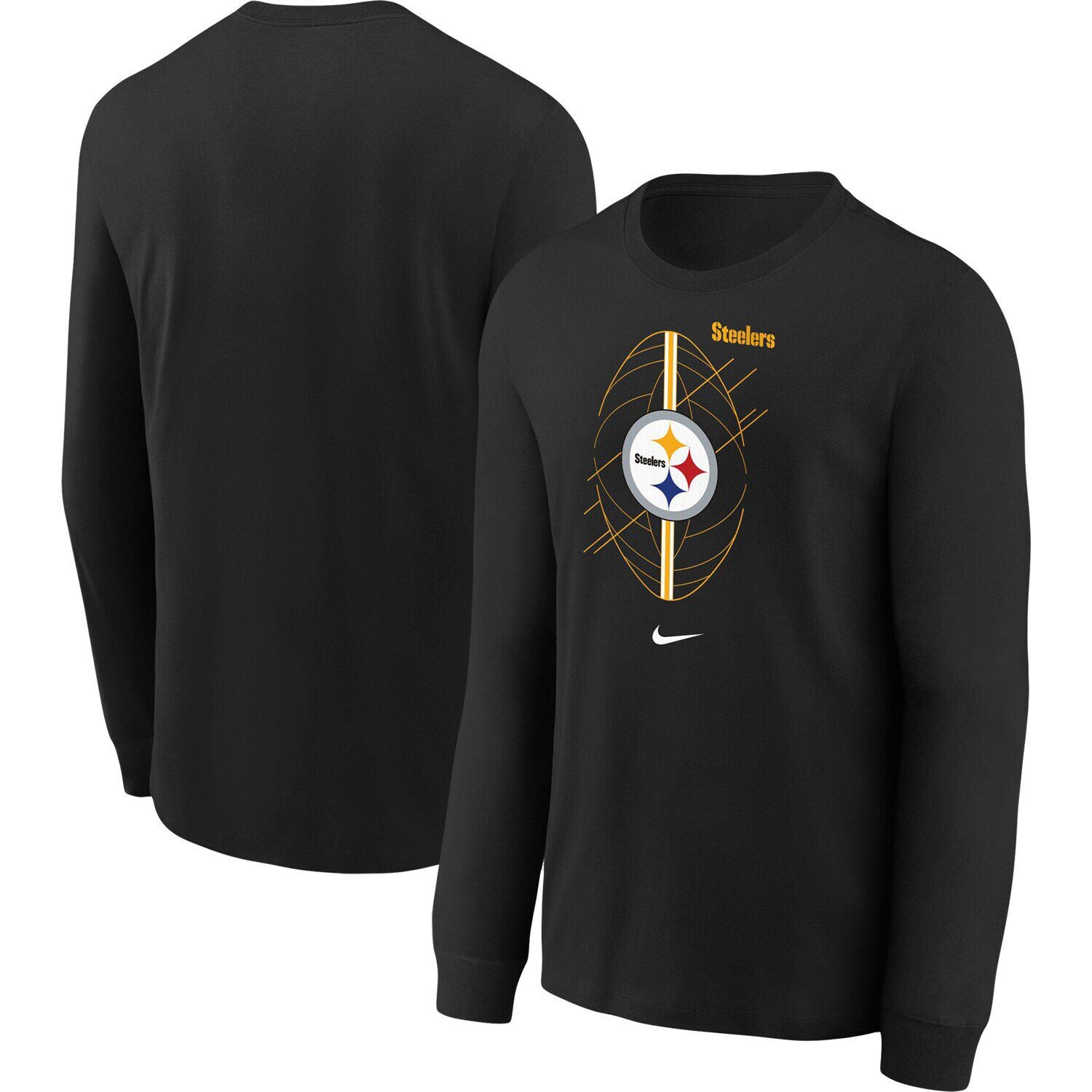 

Черная футболка с длинными рукавами Nike Pittsburgh Steelers для дошкольников Nike