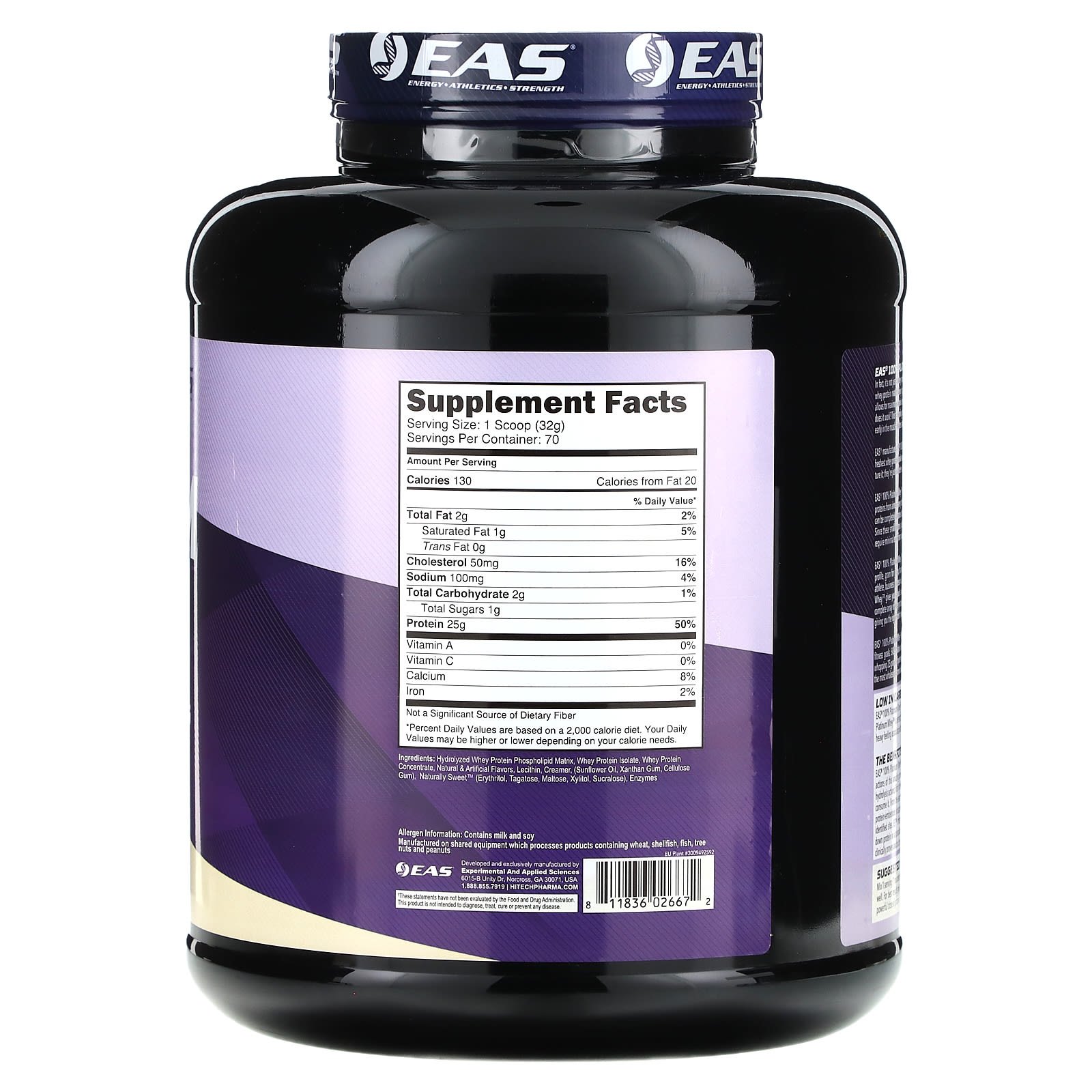 100% Platinum Whey, ванильное мороженое, <b>2</b>,26 кг (5 фунтов), EAS <b>2</b>. 