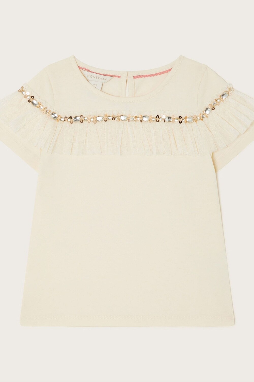

Футболка с кокеткой Jewel Monsoon, бежевый