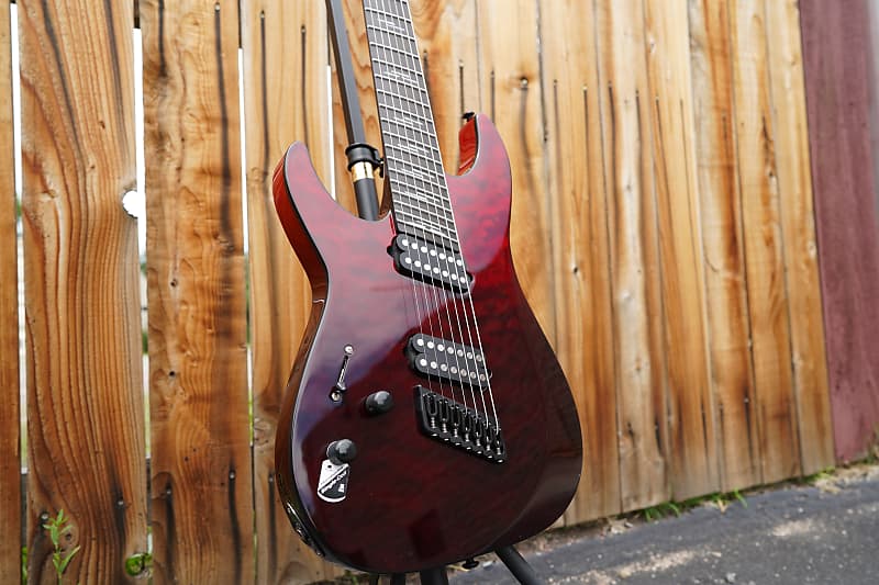 Электрогитара Schecter DIAMOND SERIES Reaper-7 Elite Multiscale - Blood Burst - Left Handed 7-String Electric Guitar