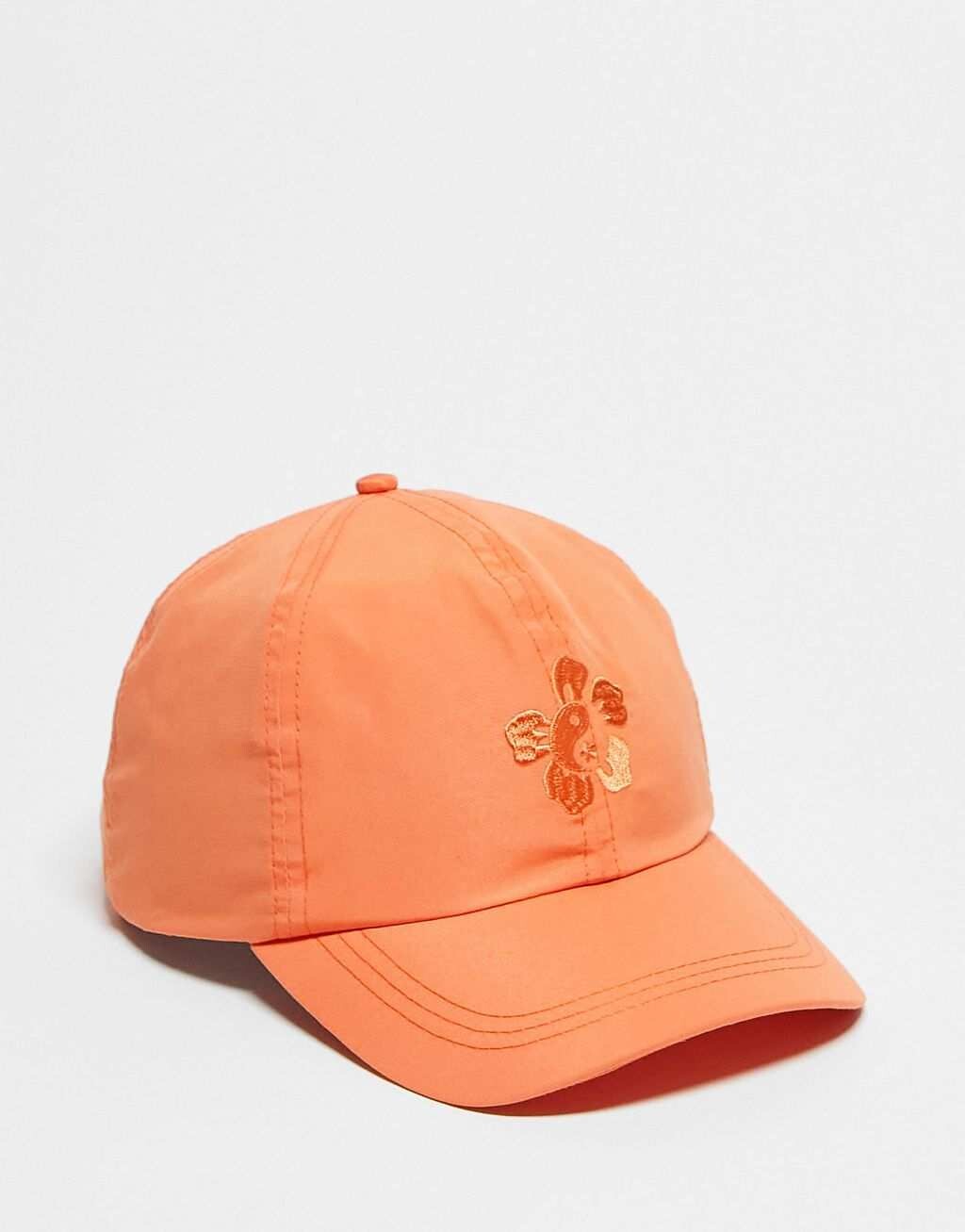 

Оранжевая мягкая бейсболка с вышивкой гибискуса ASOS DESIGN
