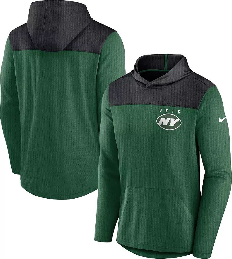 

Мужская зеленая футболка с капюшоном и длинными рукавами Nike New York Jets Alternate