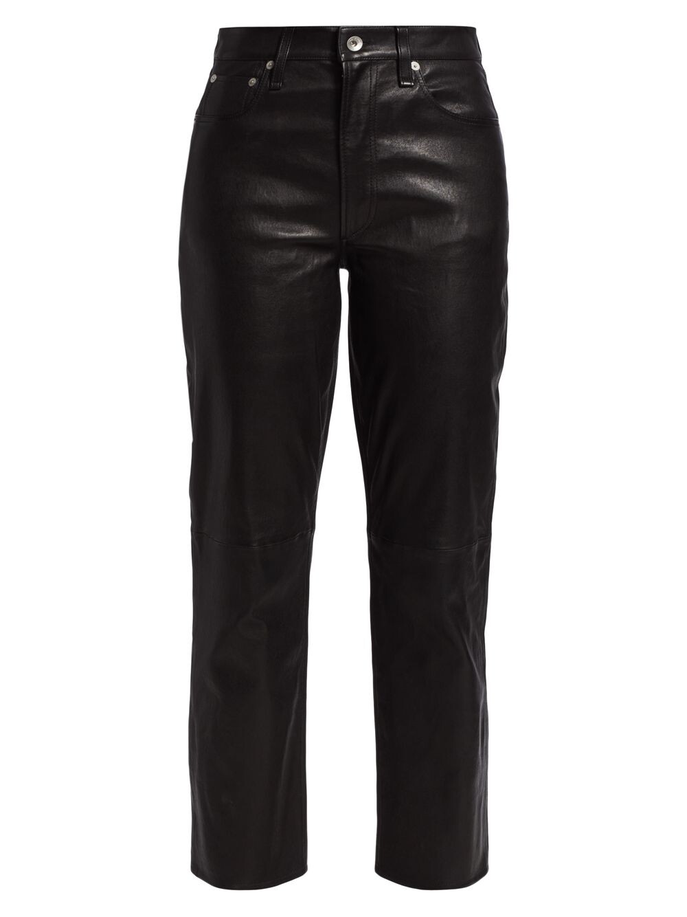 

Кожаные облегающие брюки ICONS rag & bone, черный