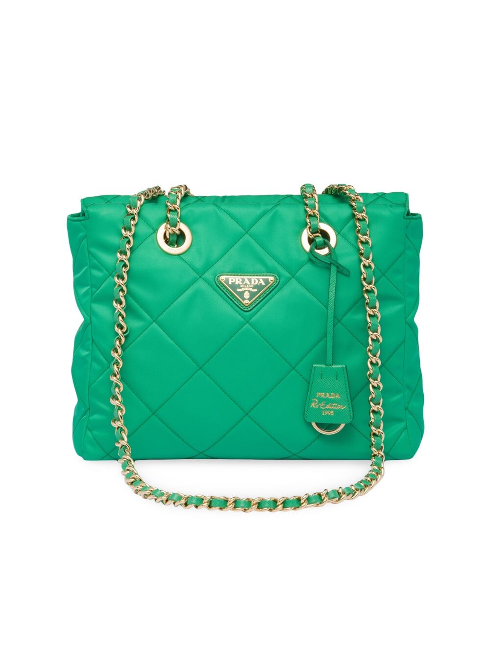 

Большая сумка из повторного нейлона Prada, зеленый