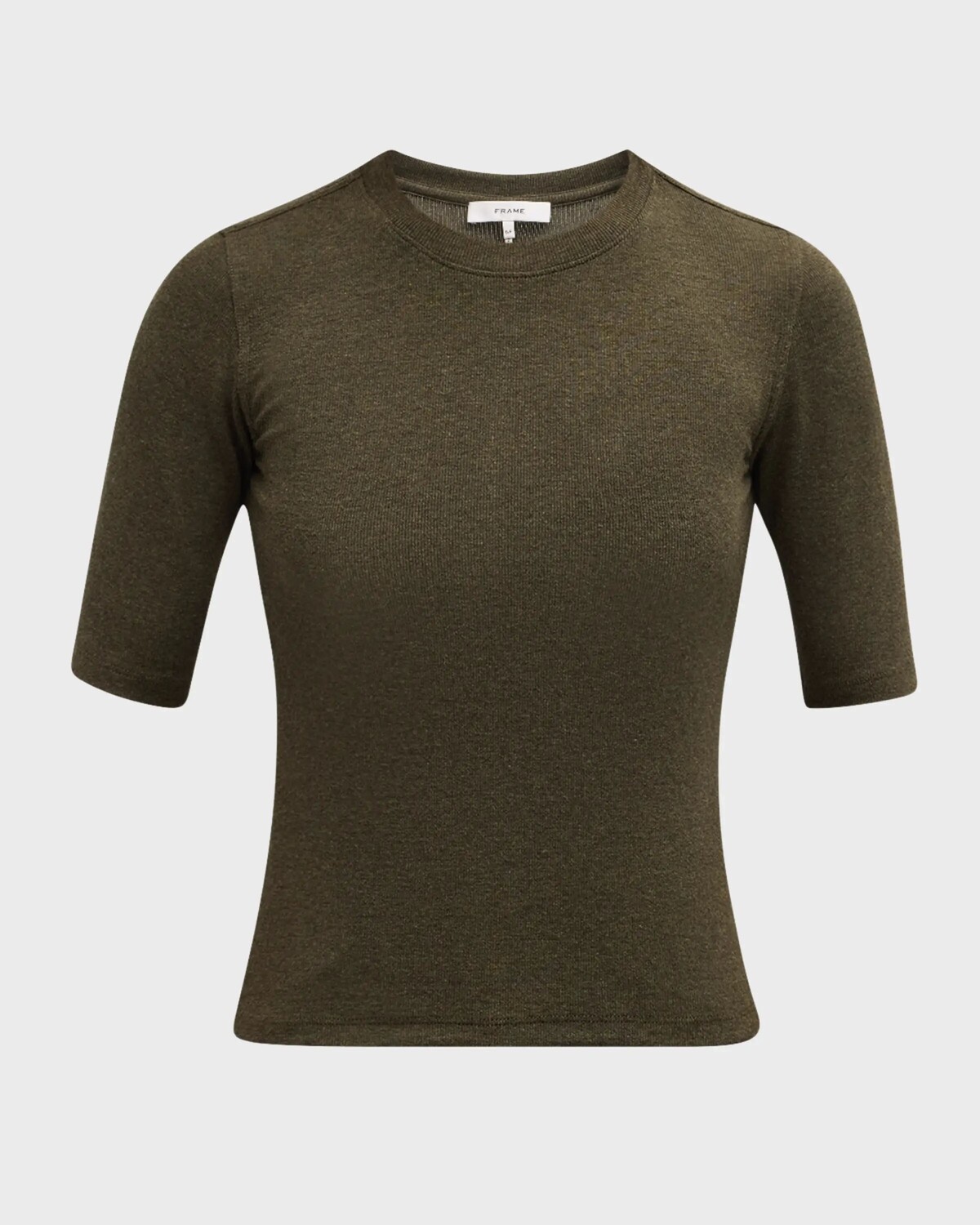 

Рубчатая футболка с круглым вырезом Frame, цвет Rich Military Heather