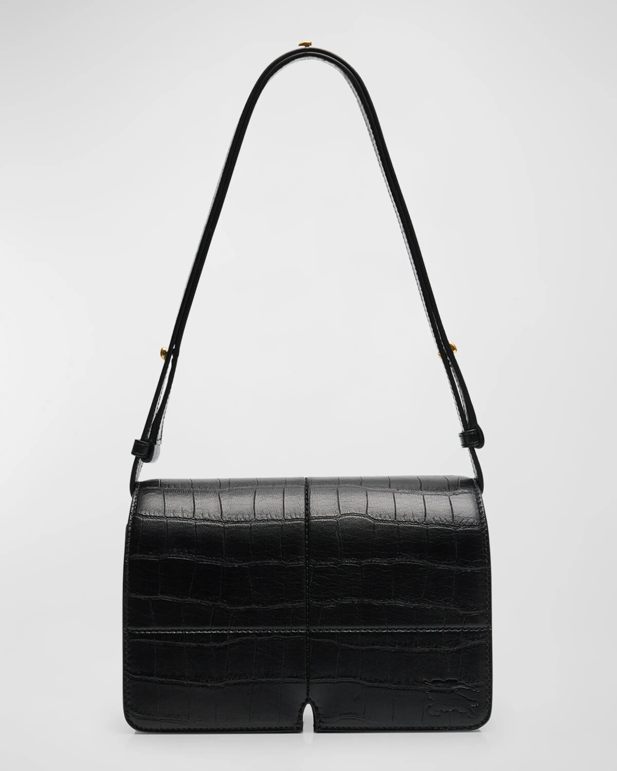 

Кожаная сумка через плечо Snip с клапаном Burberry, черный