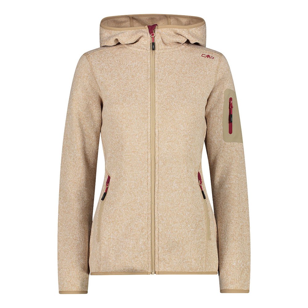 цена Куртка CMP 3H19826 Hooded Fleece, бежевый