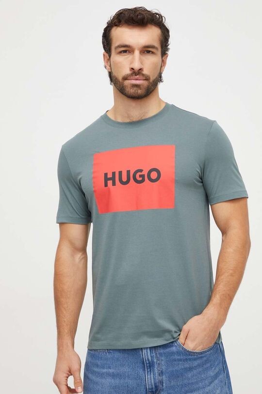 

Хлопковая футболка HUGO Hugo, зеленый