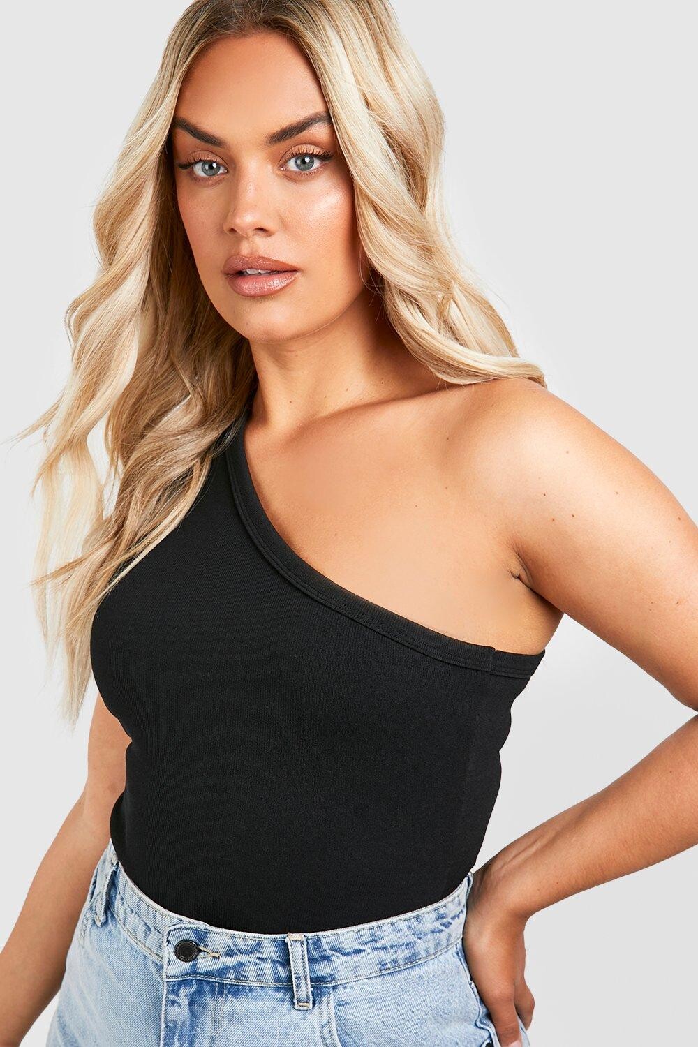 

толстый топ на одно плечо Boohoo, черный