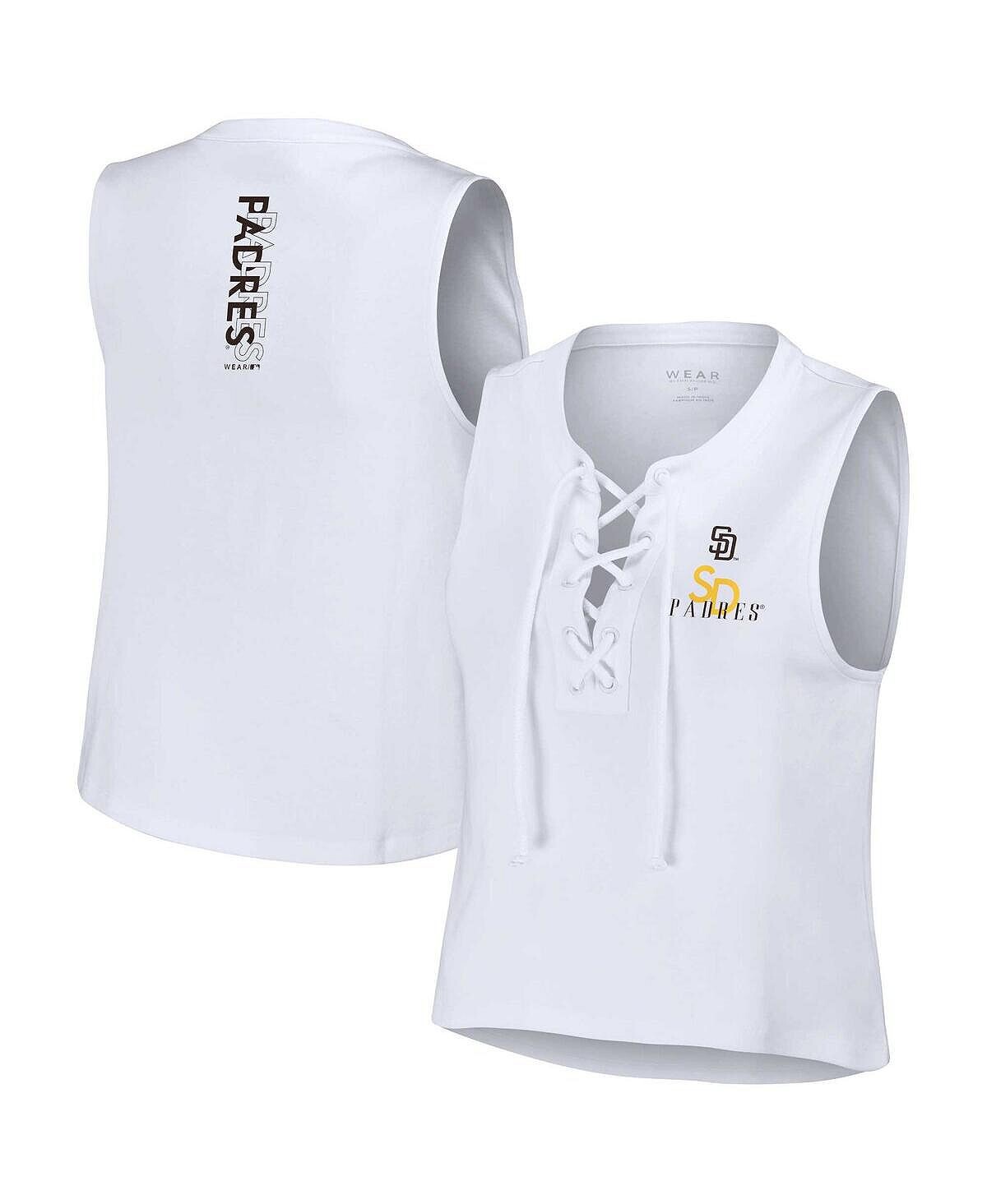 

Женская белая майка на шнуровке San Diego Padres WEAR by Erin Andrews, белый
