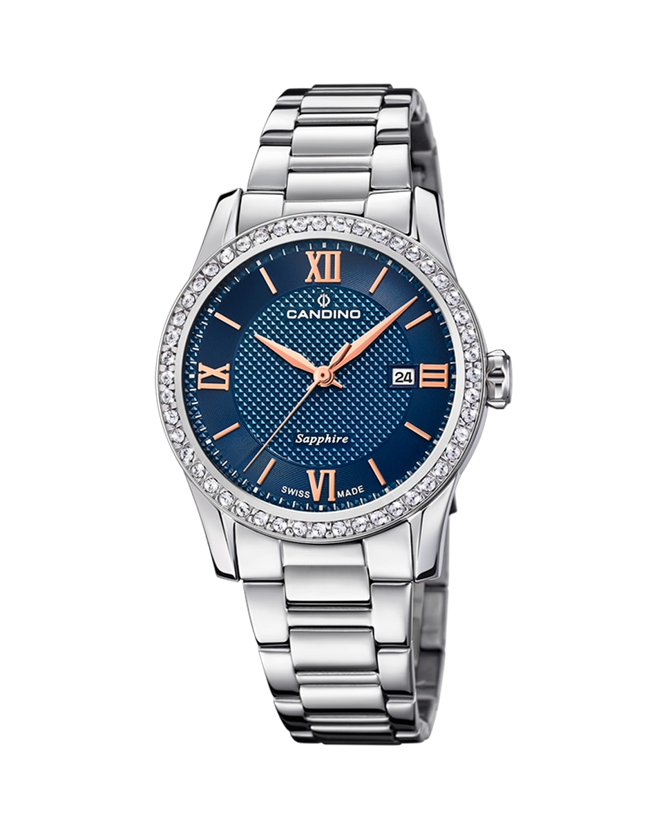 C4740/2 Женские часы Newness из стали с синим циферблатом Candino, серебро наручные часы candino c4722 2