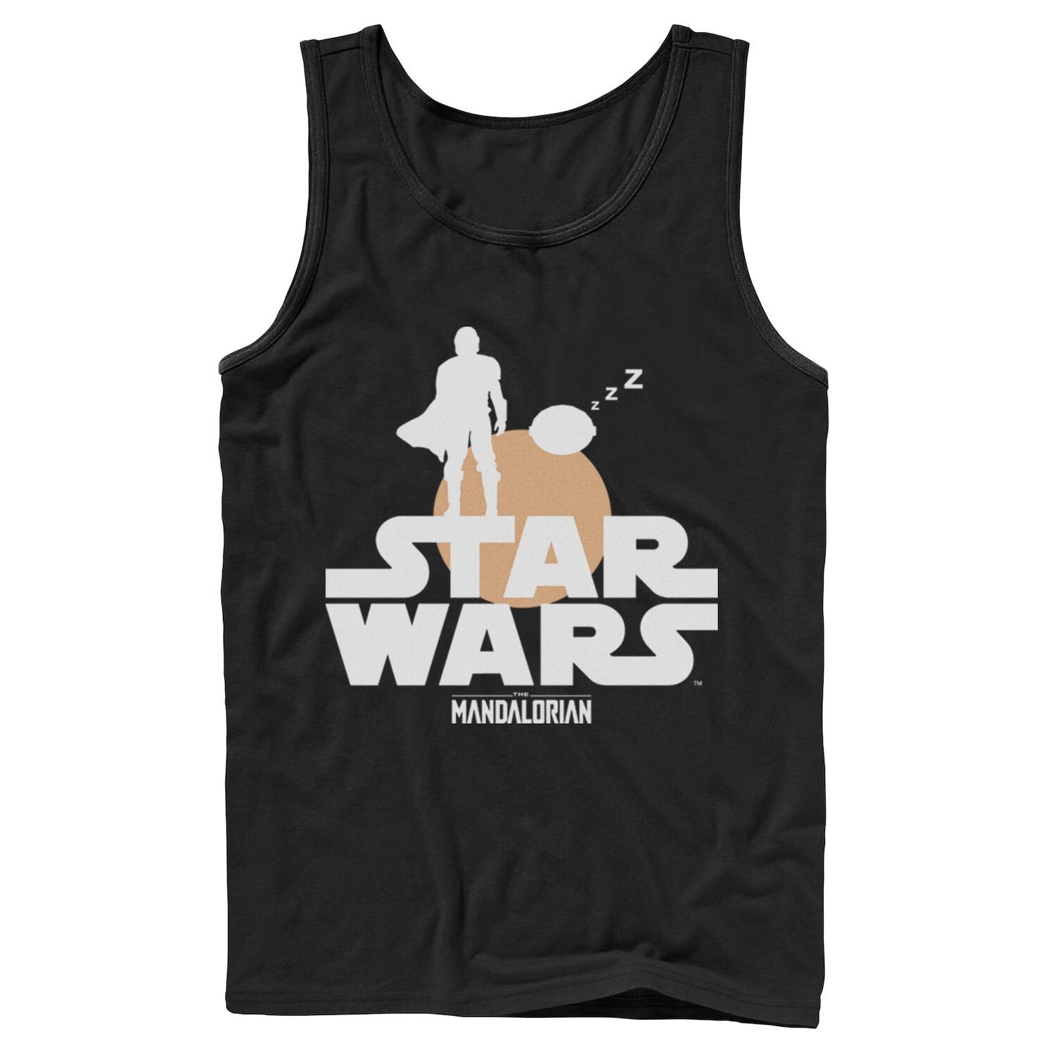 

Мужская майка с логотипом Star Wars The Mandalorian The Child, силуэт заката Licensed Character