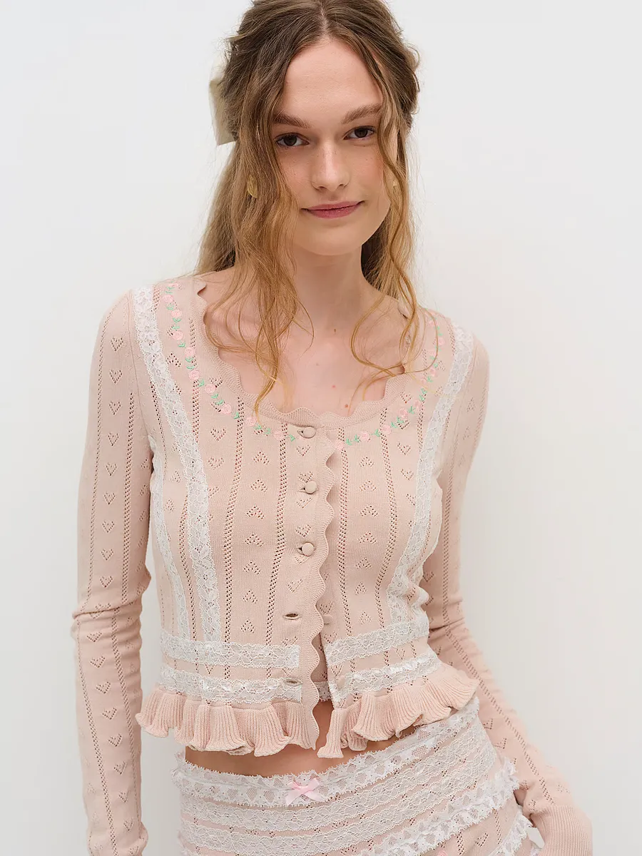 

Вязаный кардиган Eloise For Love & Lemons, персиковый