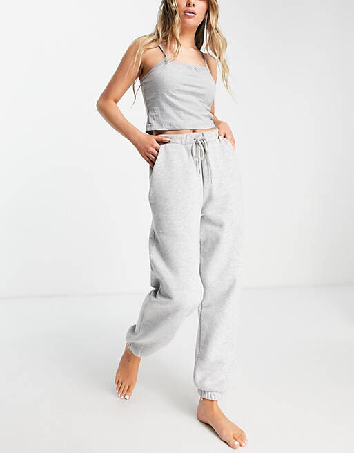 

Серые меланжевые хлопковые пижамные майки ASOS DESIGN mix & match