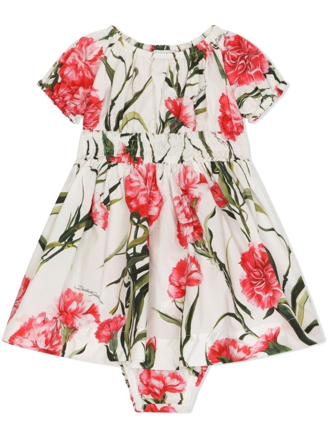 

Dolce & Gabbana Kids комплект из платья и блумеров с цветочным принтом, серый