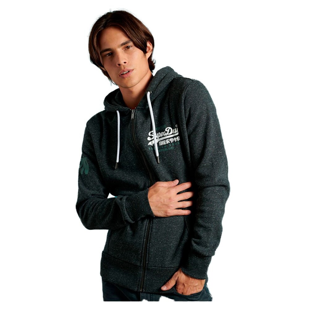 

Толстовка Superdry Vintage Logo Duo Brushed Full Zip, черный