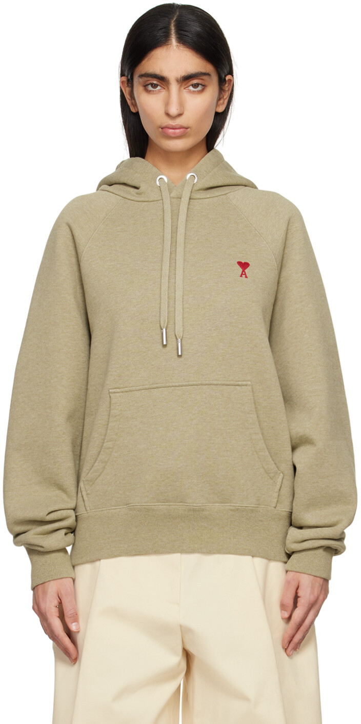 

Зеленый худи Ami de Cœur Ami Paris, цвет Heather sage