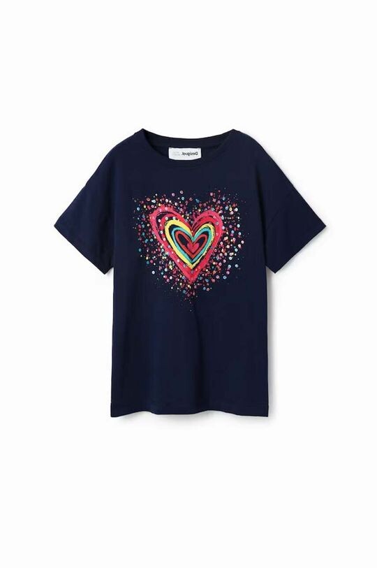 

Детская хлопковая футболка Desigual, темно-синий