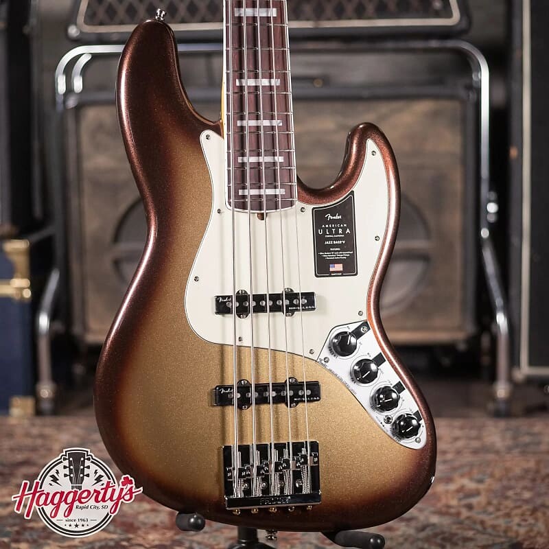 

Басс гитара Fender American Ultra Jazz Bass V - Mocha Burst with Elite Molded Hardshell Case