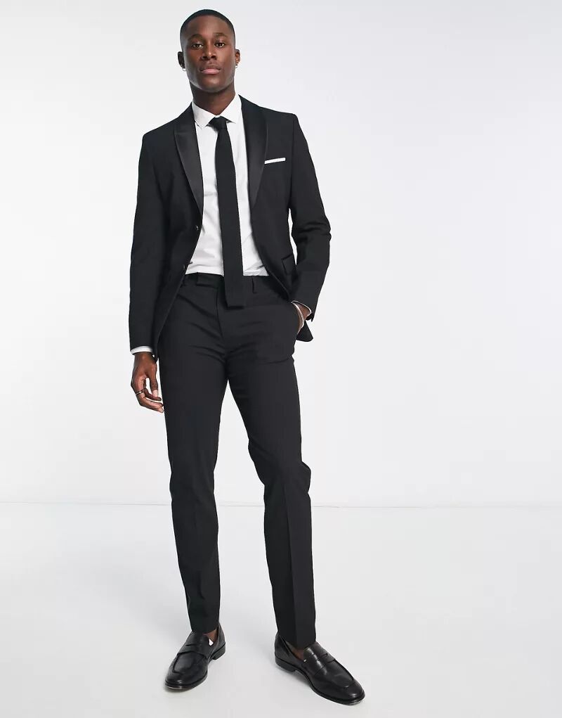 Черные брюки-смокинг узкого кроя Selected Homme